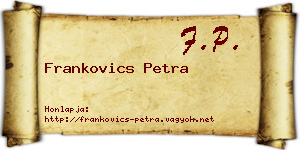 Frankovics Petra névjegykártya