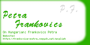 petra frankovics business card